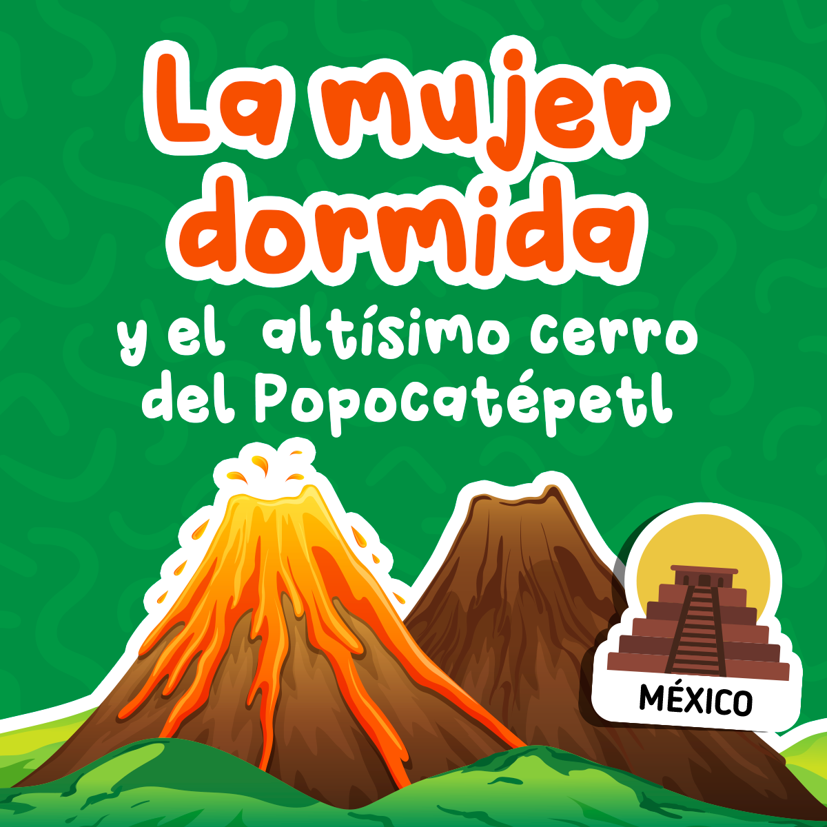 La Mujer Dormida y el  altísimo cerro del Popocatépetl