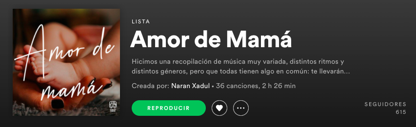 Playlist amor de mama